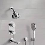 Remer TSH64 Chrome Tub and Shower System with Multi Function Shower Head and Hand Shower